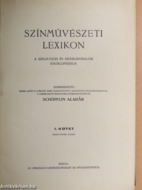 Színművészeti Lexikon I-IV.