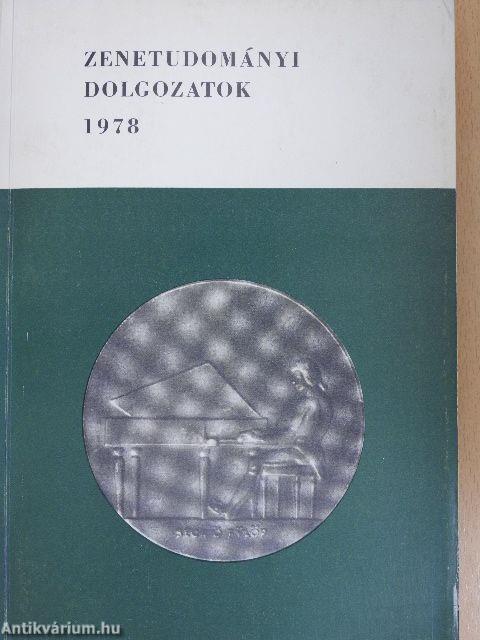 Zenetudományi dolgozatok 1978