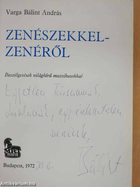 Zenészekkel - zenéről (dedikált példány)