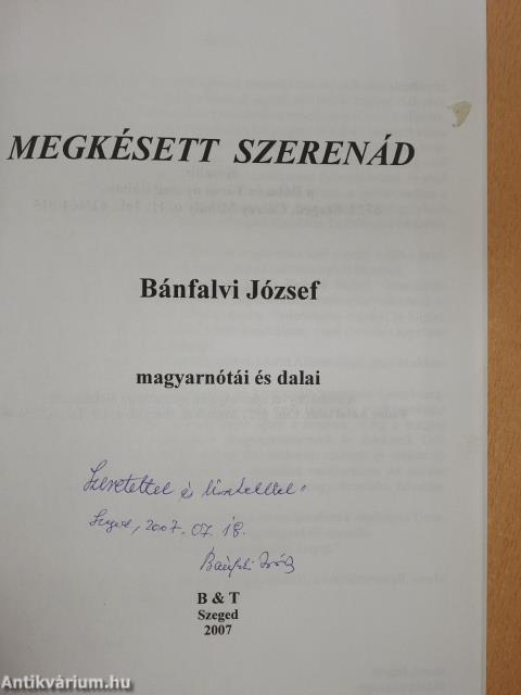 Megkésett szerenád (dedikált példány)