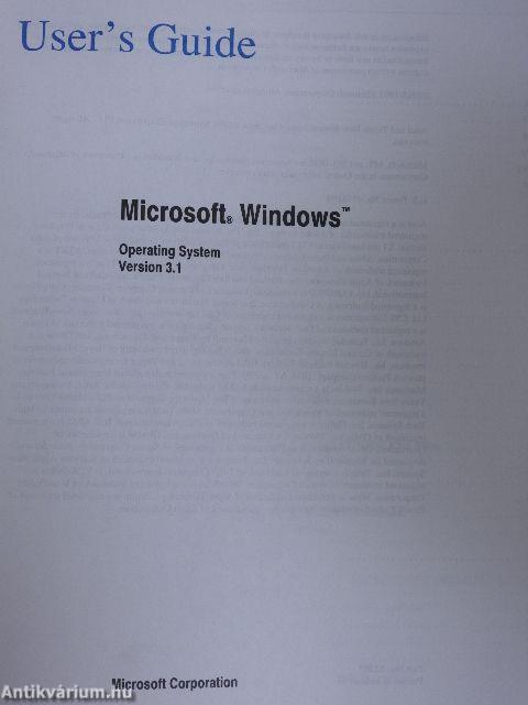 Microsoft Windows User's Guide Operating System Version 3.1