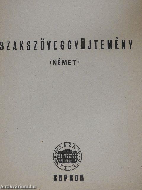 Szakszöveggyűjtemény - Német