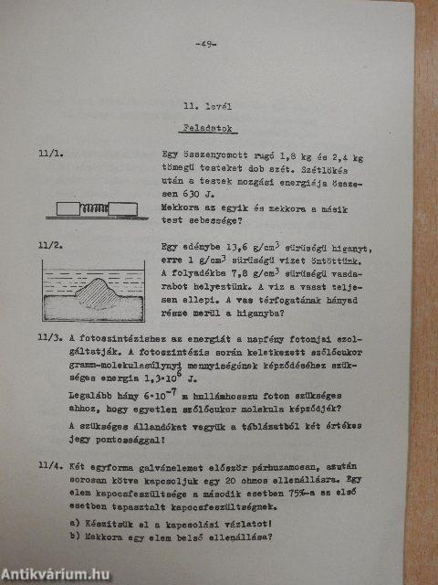 Fizikai levelek 1-12.