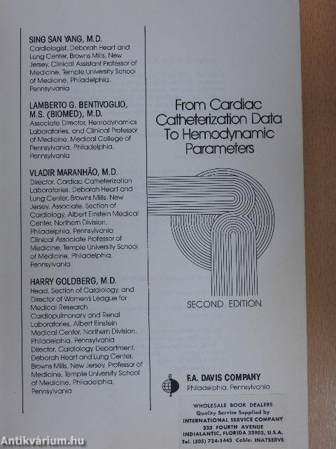 From Cardiac Catheterization Data To Hemodynamic Parameters