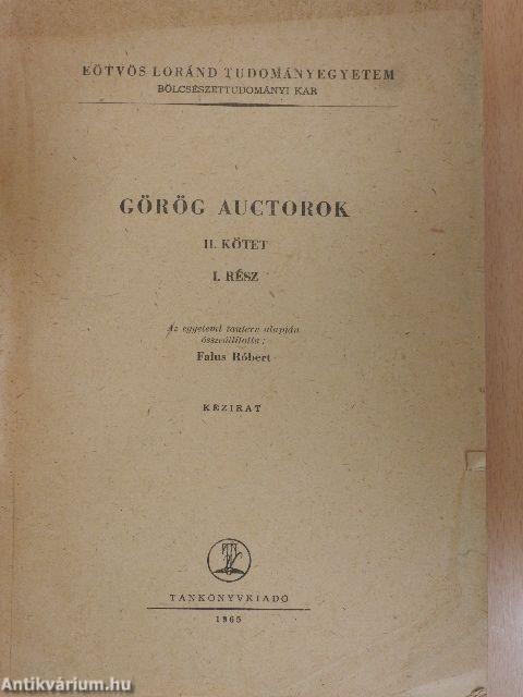 Görög auctorok II/I. (görög nyelvű)