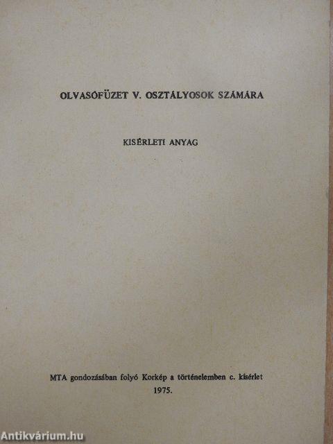 Olvasófüzet V. osztályosok számára