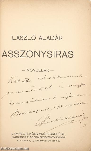 Asszonysirás (dedikált példány)