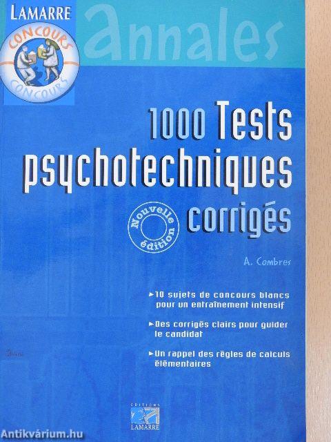 1000 tests psychotechniques corrigés