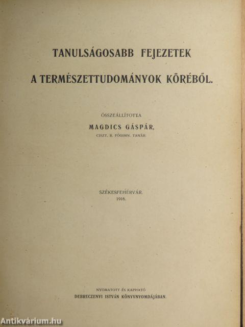 Tanulságosabb fejezetek a természettudományok köréből