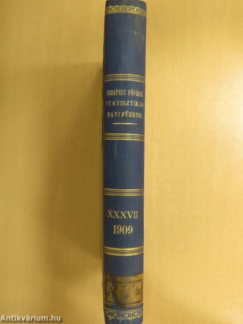 Budapest Székesfőváros statisztikai havifüzetei 1909. január-december