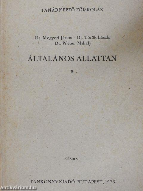 Általános állattan II.