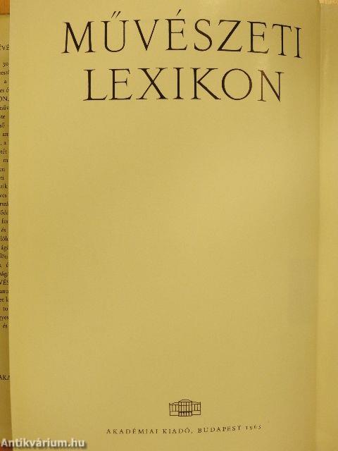 Művészeti lexikon I-IV. (Dr. Castiglione László könyvtárából)
