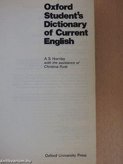 Oxford Student's Dictionary of Current English