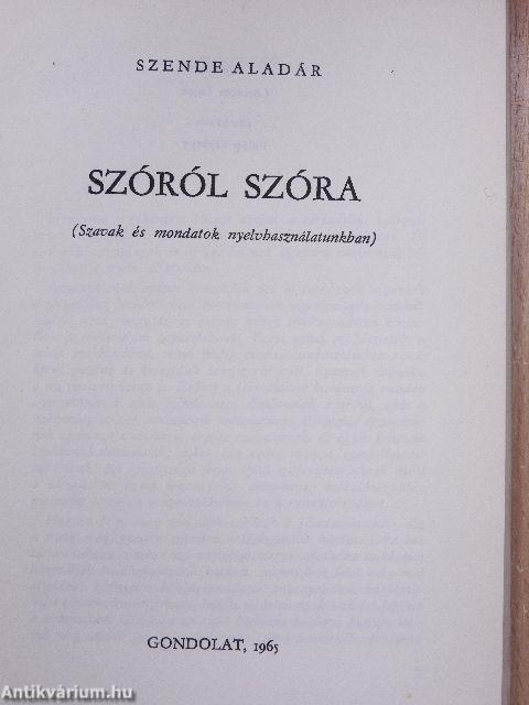 Szóról szóra