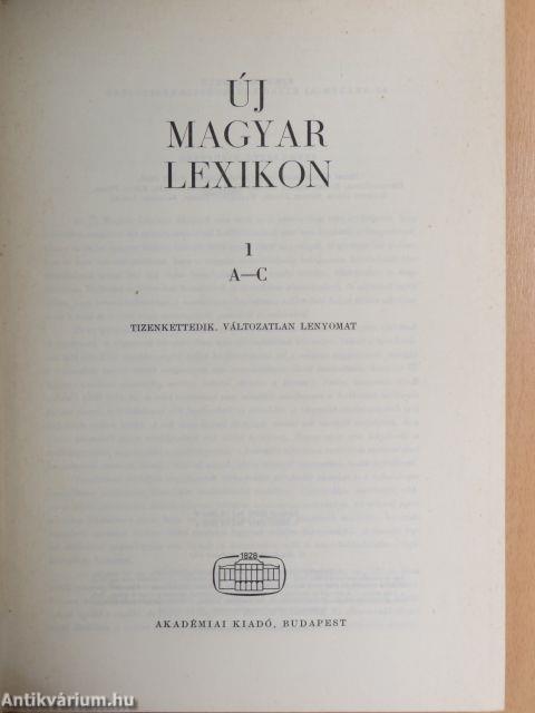 Új magyar lexikon 1-6./Kiegészítő kötet (1962-1980)