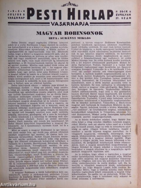 A Pesti Hirlap Vasárnapja 1934. (nem teljes évfolyam)