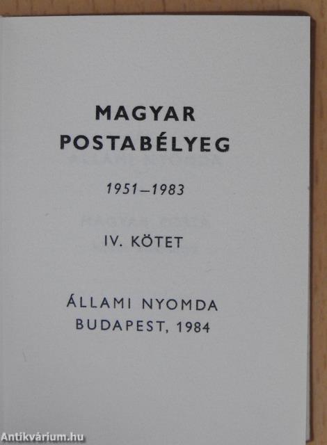 Magyar Postabélyegek IV. (minikönyv) (számozott)