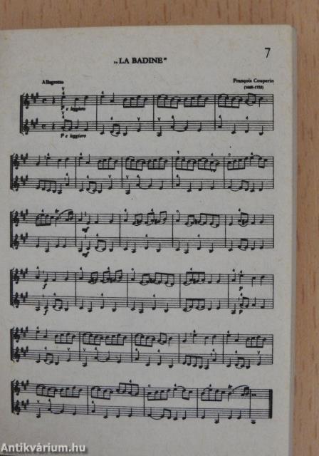 Early Chamber Music/Violin Duos/Violin Trios/Trios for two violins and violoncello/Early Pieces for two and three violoncellos/Early Baroque Works for Strings/Early Music for flute and guitar (minikönyv)