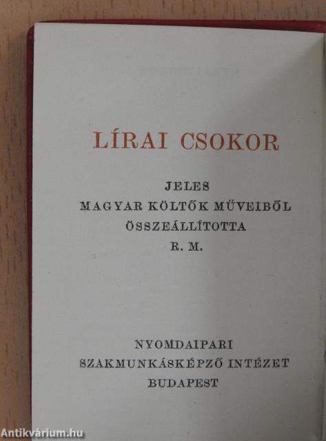 Lyrai csokor (minikönyv) (számozott)