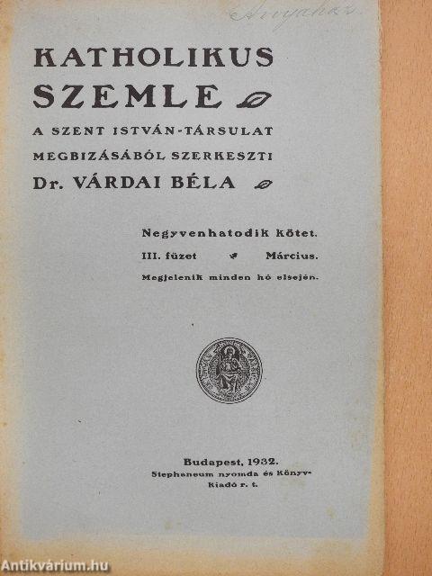 Katholikus szemle 1932. március