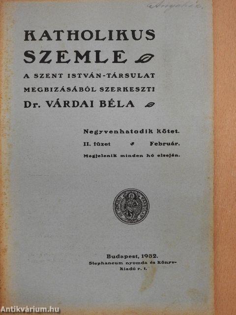 Katholikus szemle 1932. február