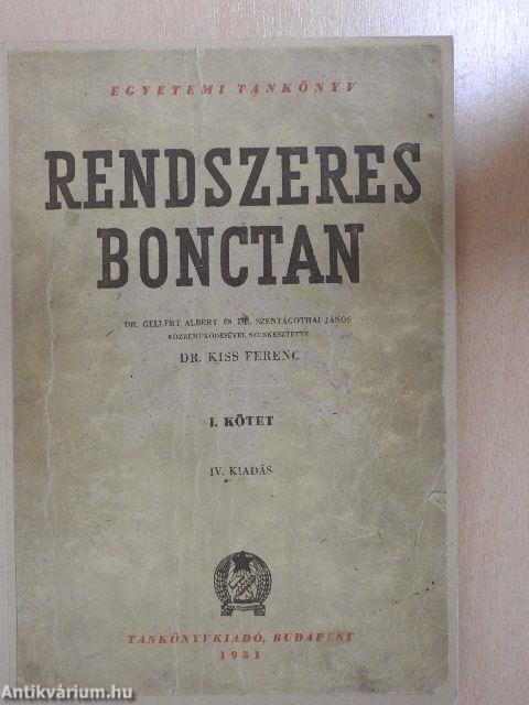 Rendszeres bonctan I.