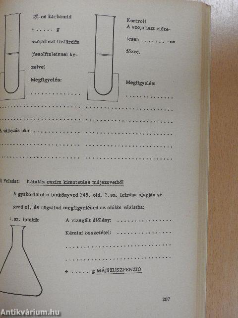 Biológiatagozatos osztályok laboratóriumi naplója