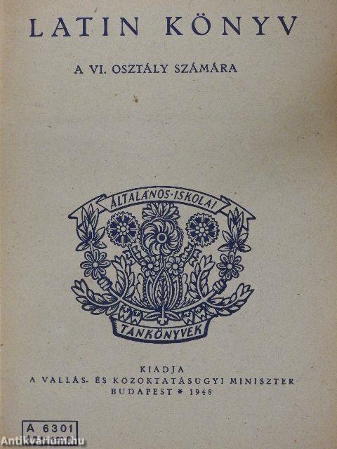 Latin könyv a VI. osztály számára