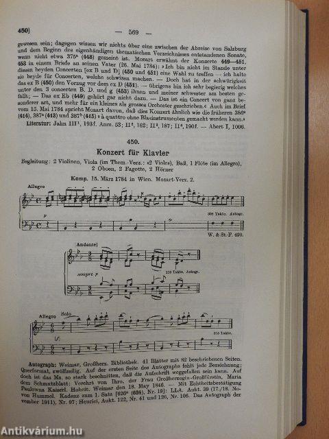 Chronologisch-thematisches Verzeichnis sämtlicher Tonwerke Wolfgang Amade Mozarts