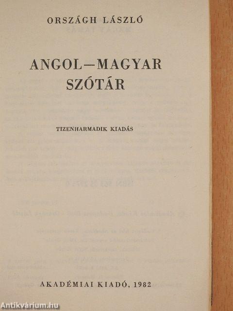 Angol-magyar szótár