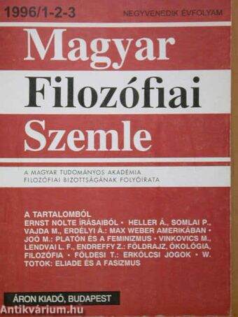 Magyar Filozófiai Szemle 1996/1-2-3.