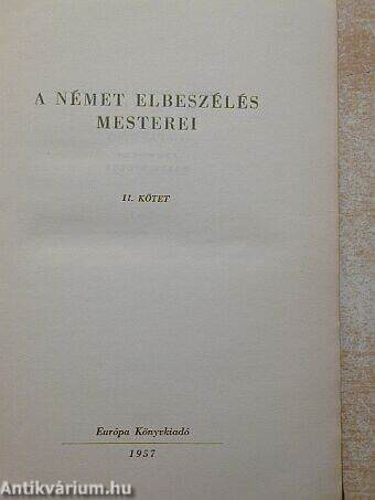 A német elbeszélés mesterei II. (töredék)