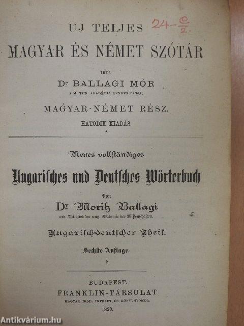 Uj teljes magyar és német szótár (gótbetűs)