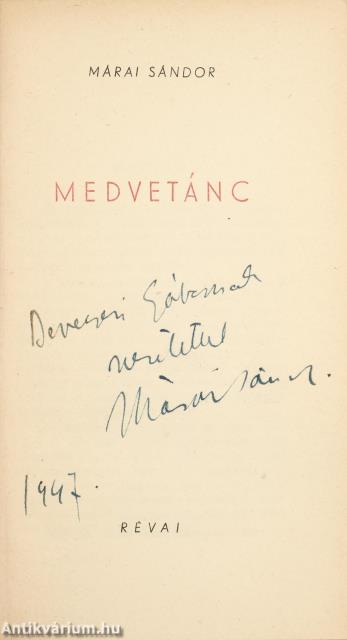 Medvetánc (dedikált példány)