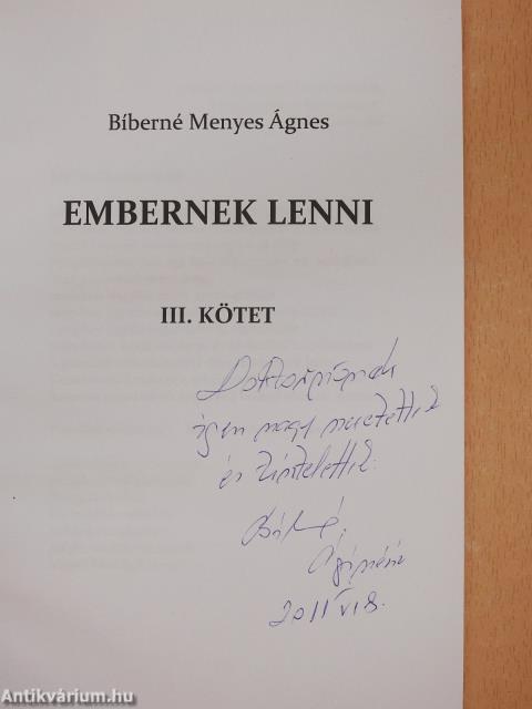 Embernek lenni III. (dedikált példány)