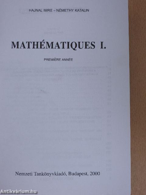 Mathématiques I.