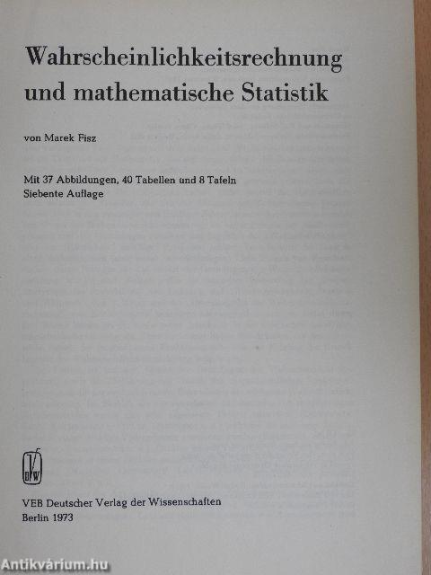 Wahrscheinlichkeitsrechnung und mathematische Statistik