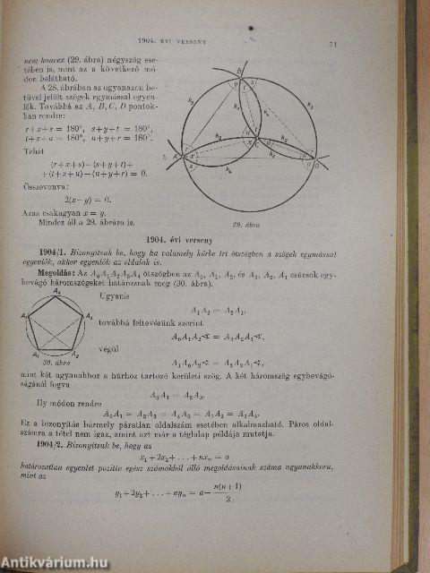 Matematikai versenytételek I. rész