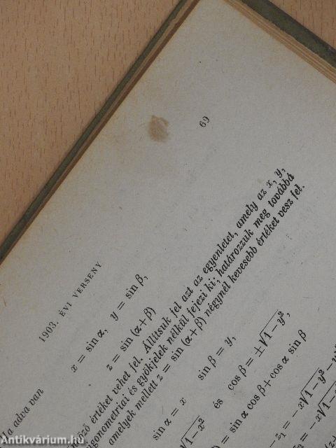 Matematikai versenytételek I. rész