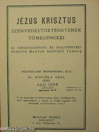 Jézus Krisztus szenvedéstörténetének tömegénekei