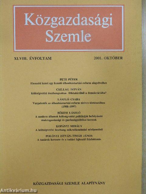 Közgazdasági Szemle 2001. október