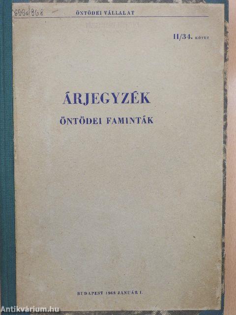 Árjegyzék - Öntödei faminták