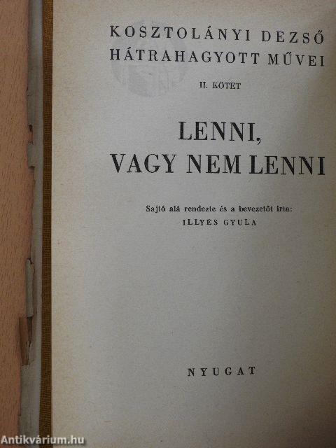 Lenni, vagy nem lenni