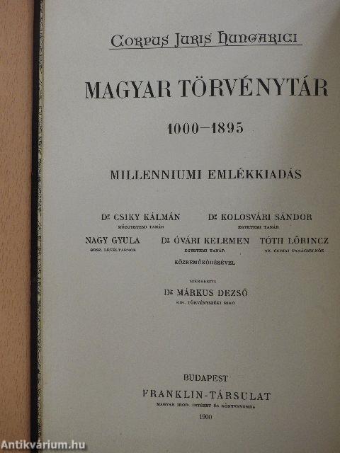 1657-1740. évi törvényczikkek