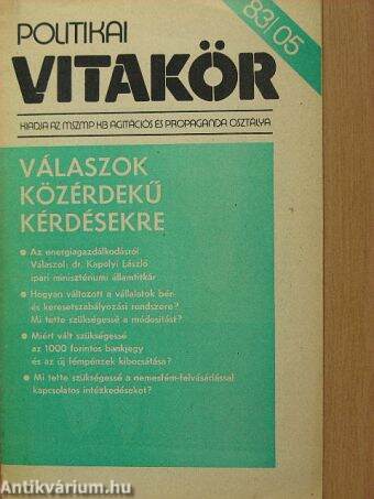 Politikai Vitakör 1983/05
