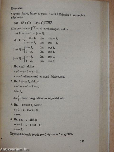 Matematikai feladatgyűjtemény II.