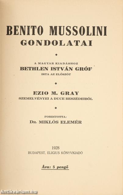 Benito Mussolini gondolatai