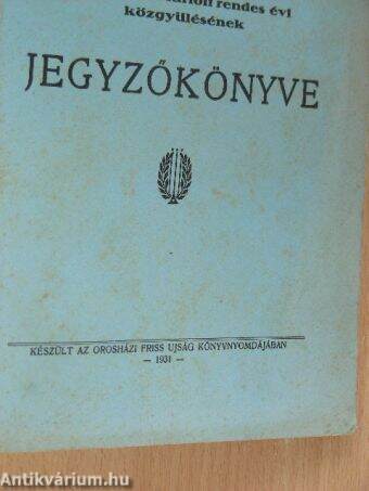 A békési ág. hitv. ev. egyházmegye 1931 évi augusztus hó 18-án Orosházán tartott rendes évi közgyűlésének jegyzőkönyve