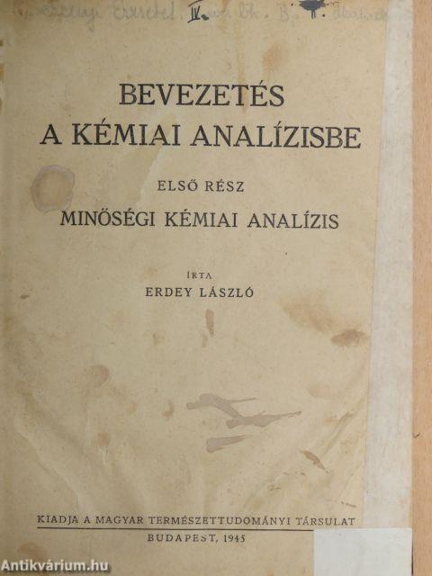 Bevezetés a kémiai analízisbe I.