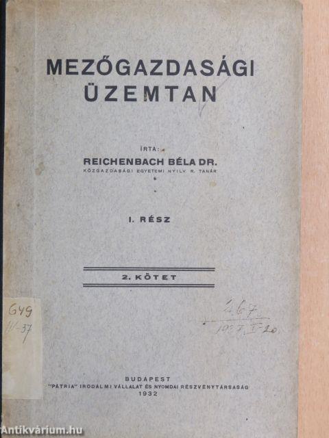 Mezőgazdasági üzemtan I/2.